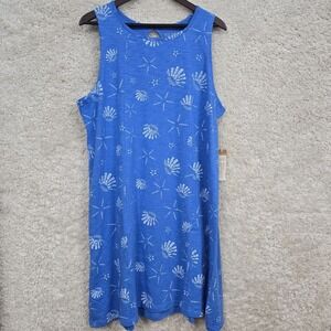 Escape by Habitat Womens Shell Print Sleeveless Dress Size XL Coastal Beach‎